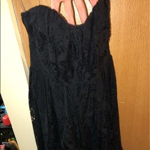 Black strapless dress